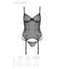 Corset și Tanga Leafa Negru Eco Collection Passion 40-42 L/XL
