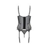 Corset și Tanga Leafa Negru Eco Collection Passion 36-38 S/M