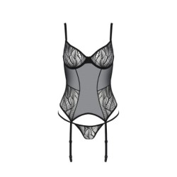 Corset și Tanga Leafa Negru Eco Collection Passion 44-46 XXL/3XL
