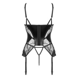 Korset og G-streng Leonela Sort Beauty Night Fashion 36-38 S/M