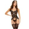 Corset Et String Leonela Noir Beauty Night Fashion 40-42 L/XL