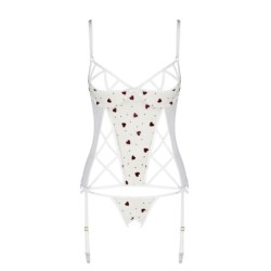 Corset e Fio Dental Lovelia Branco Passion 44-46 XXL/3XL