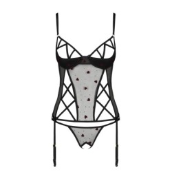 Lovelia Musta Passion Korsetti ja Stringit 40-42 L/XL