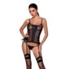 Zwarte Malwia Corset & String Passion 36-38 S/M