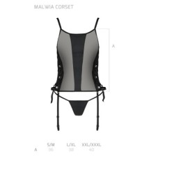 Korsett und String Malwia Schwarz Passion 36-38 S/M