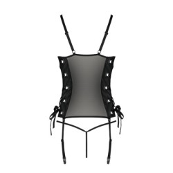 Corset Et String Malwia Noir Taille Queen Passion 52-54 6XL/7XL