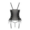 Zwarte Malwia Corset & String Queen Size Passion 52-54 6XL/7XL