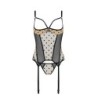 Corset Et String Marine Beige Devil Collection Passion 40-42 L/XL