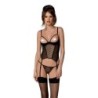 Corset Et String Marine Noir Devil Collection Passion 40-42 L/XL