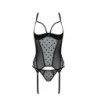 Corset Et String Marine Noir Devil Collection Passion 40-42 L/XL