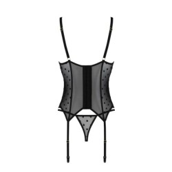 Corset Et String Marine Noir Devil Collection Passion 40-42 L/XL