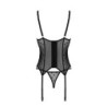 Corset Et String Marine Noir Devil Collection Passion 40-42 L/XL