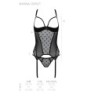 Corset și Tanga Marina Negru Devil Collection Passion 40-42 L/XL