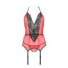 Gorset I Stringi Peonia Czerwone Erotic Line Passion 40-42 L/XL