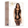 Corset En String Raven Set Zwart Beauty Night Fashion 40-42 L/XL