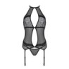 Corset e Fio Dental Satara Preto Erotic Line Passion 40-42 L/XL