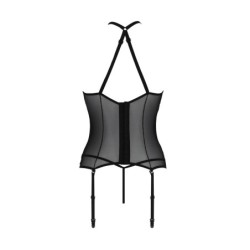 Zwarte Satara Corset & String Erotic Line Passion 40-42 L/XL