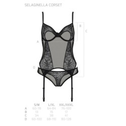 Corset Et String Selaginella Noir Eco Collection Passion 36-38 S/M
