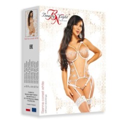 Corsetto E Perizoma Sienna Bianco Beauty Night Fashion 36-38 S/M