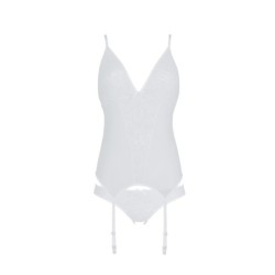 Gorset I Stringi Ursula Białe Passion 40-42 L/XL