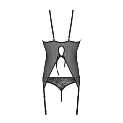 Ursula Black Passion Corset & Thong 36-38 S/M