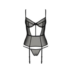 Korsett Och Tanga Varella Svart Eco Passion 36-38 S/M