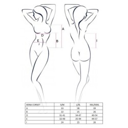 Korsett och Tanga Xena Vit Passion 44-46 XXL/3XL