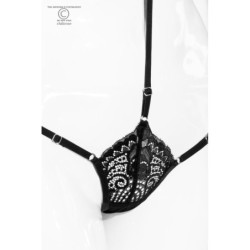 Čierne tangá s obojkom Cr-4385 36-40 S/L