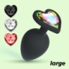 Cuore Plug Anal Grande Com 4 Joias Intercambiáveis Crushious