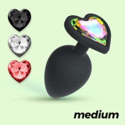 Cuore Plug Anal Mediano Con 4 Joyas Intercambiables Crushious