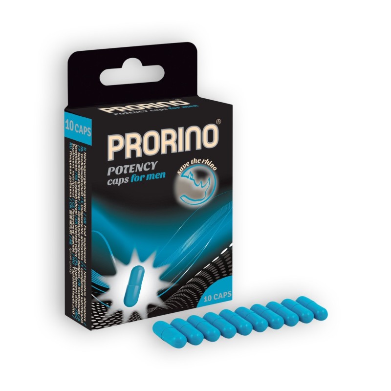 Stimuliuojančios kapsulės Prorino Potency Caps vyrams, 10 kapsulių