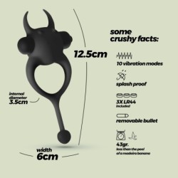 Daemon Penisring med Vibration Sort Crushious