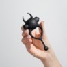 Daemon Penisring med Vibration Sort Crushious