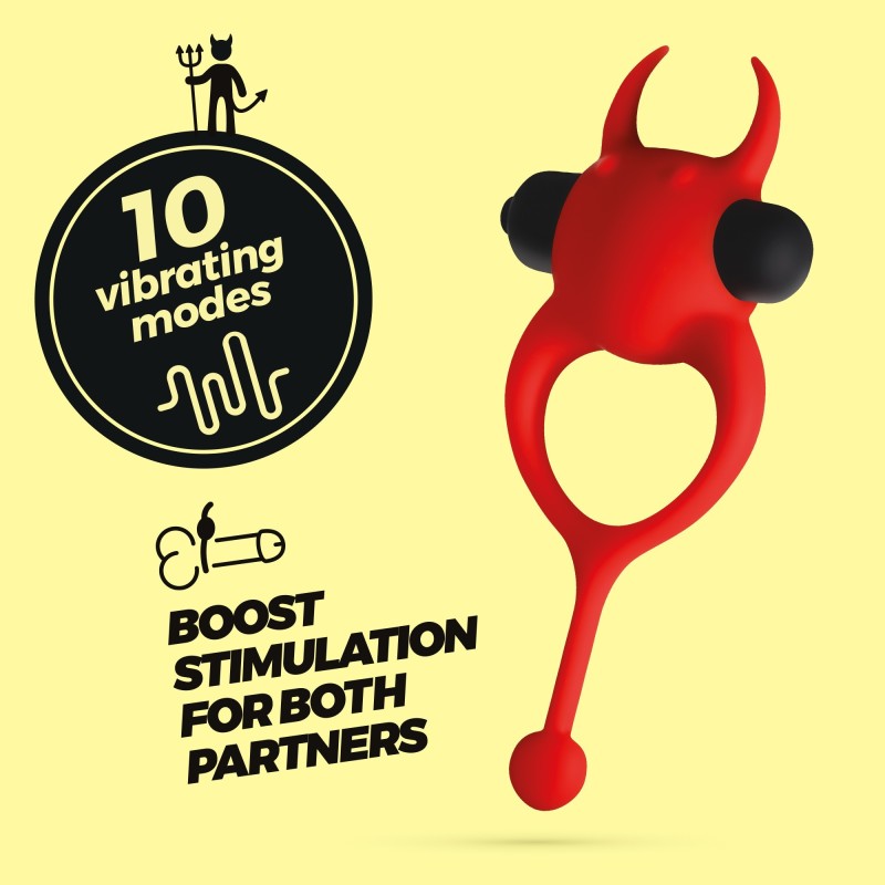 Daemon Anell Penil Amb Vibració Vermell Crushious