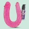 Deep Diver Dildo Topelt koos 50ml Crushious Pink anaallibestiga