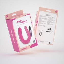 Deep Diver Dubbel Dildo Met 50ml Crushious Roze Anaal Glijmiddel