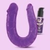 Deep Diver Dubbeldildo med 50 ml Crushious Analglidmedel Lila