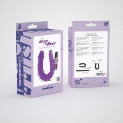 Deep Diver Dildo Duplo Com Lubrificante Anal 50Ml Crushious Roxo