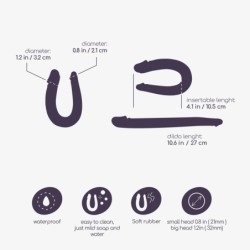 Deep Diver Dildo Duplo Com Lubrificante Anal 50Ml Crushious Roxo