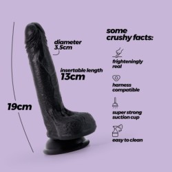 Dildo din Silicon Lichid Inviktus 7 Crushious Negru