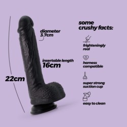 Inviktus 8 Crushious Dildo aus Flüssigsilikon Schwarz