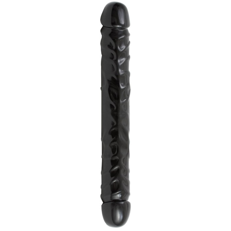 Dvojitý penis Jr. Žilkovaný Double Header 12'' Černý