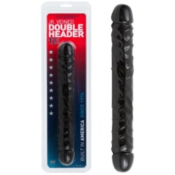 Dvojitý penis Jr. Žilkovaný Double Header 12'' Černý