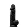 Gode Réaliste Double Densité avec Testicules Noir Mod. 4 8.5"
