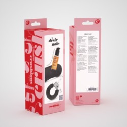 Désir Noir Conjunto De Esposas + Antifaz Satinado Y Lubricante Con Efecto Calor Crushuious