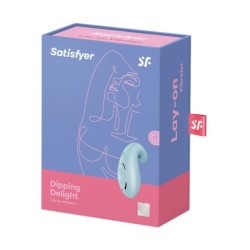 Šviesiai mėlynas „Satisfyer“ klitorio stimuliatorius „Dipping Delight“