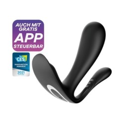 Stimulátor bodu G a análny Top Secret + s aplikáciou Satisfyer Čierny