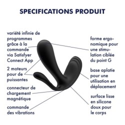 G taško ir analinis stimuliatorius Top Secret + su programėle Satisfyer, juodas