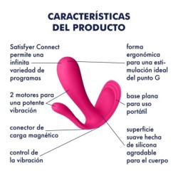 Stimulátor bodu G a análny Top Secret + s aplikáciou Satisfyer Pink