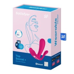 Stimulator Punctul-G și Anal Top Secret + Cu App Satisfyer Roz